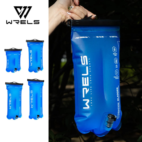 WRELS Water Bladder Hydration Reservoir TPU Leakproof BPA Free Odorless Wide Opening Running Hiking Cycling Marathon Water Bag