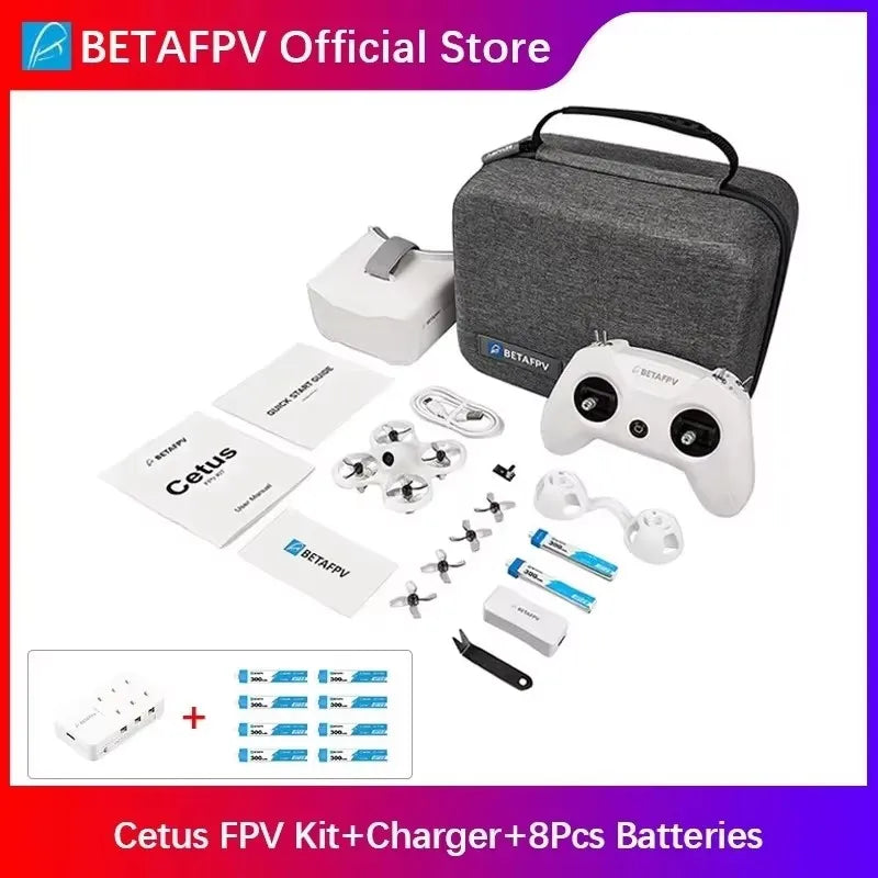 BETAFPV Cetus FPV Kit ឧបករណ៍បញ្ជូនវិទ្យុក្នុងផ្ទះ BNF/RTF Frsky D8 Lite Radio 2 SE 5.8G 14DBI VR02 វ៉ែនតា VTX