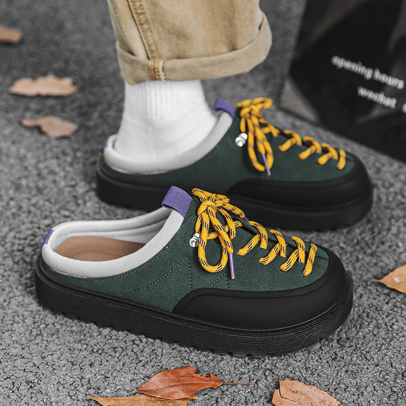 Men's Hiking Outdoor Casual Shoes Summer Soft Sole Anti-Slip City Walking Shoes Fashion Youth Comfort Sports Slip-On Slippers