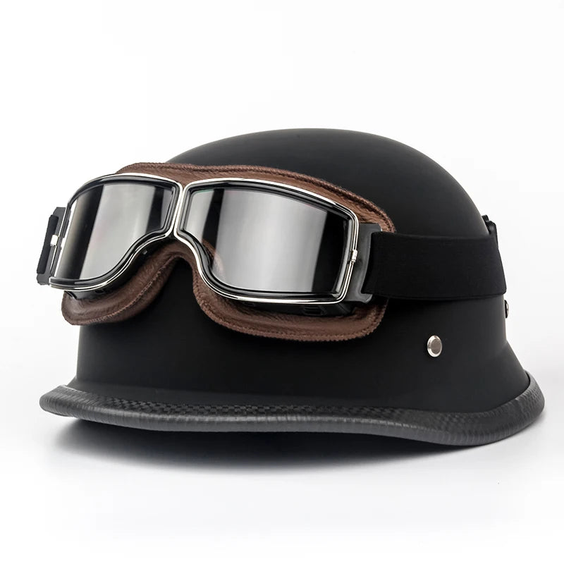 ABS material motorcycle helmet casco moto retro World War II German military helmet with goggles capacete