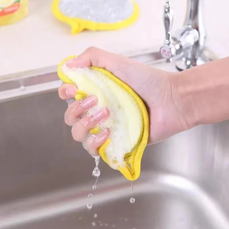 3/5pcs Pack Double-sided Dishwashing Sponge,Powerful Stain-removing Kitchen Cleaning Cloths, Durable,Suitable for Cleaning Pots.