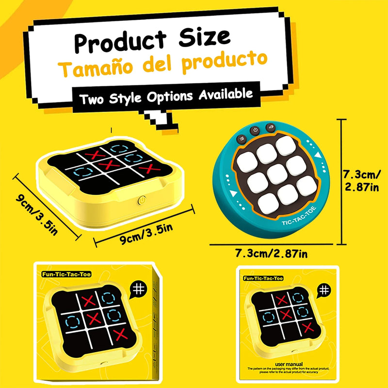 ម៉ាស៊ីនហ្គេម Tic Tac Toe ចល័ត - ល្បែងផ្គុំរូបអេឡិចត្រូនិចសម្រាប់មនុស្សគ្រប់វ័យ ប្រដាប់ក្មេងលេងធ្វើដំណើរជាមួយនឹងការហ្វឹកហាត់ការចងចាំ និងអំណោយ Montessori