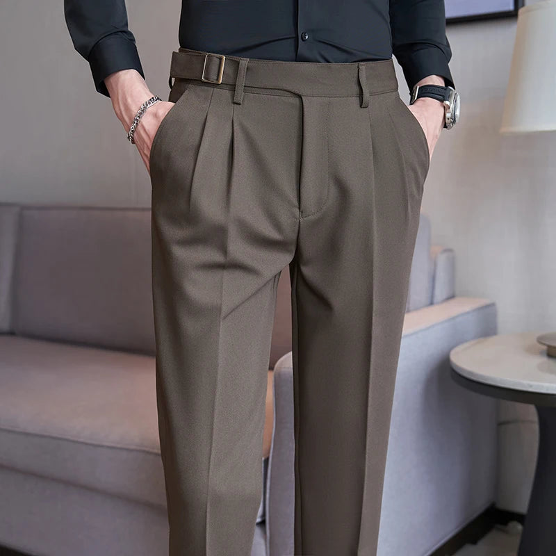2026 New Black Mens Suit Trouser, Fashion Casual Pants, Blue Khaki White Pantalones Hombre 28-36 Male Pant