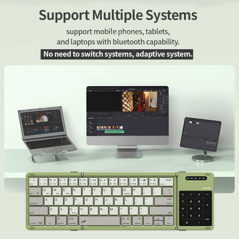 NILLKIN Folding Bluetooth Game Keyboard Wireless iPad Mobile Phone Tablet Universal Notebook Compact Portable Gaming Keyboard