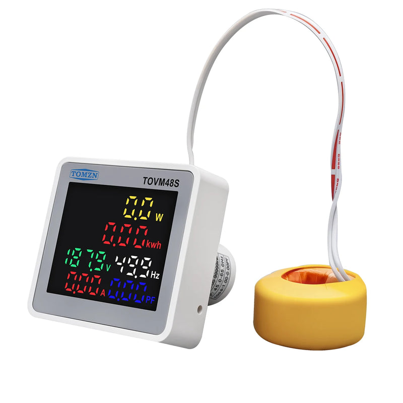 TOMZN 6-in-1 AC Multifunction Meter 50–300V 50/60Hz | Monitors Voltage Current Frequency Active Power kWh Energy Consumption