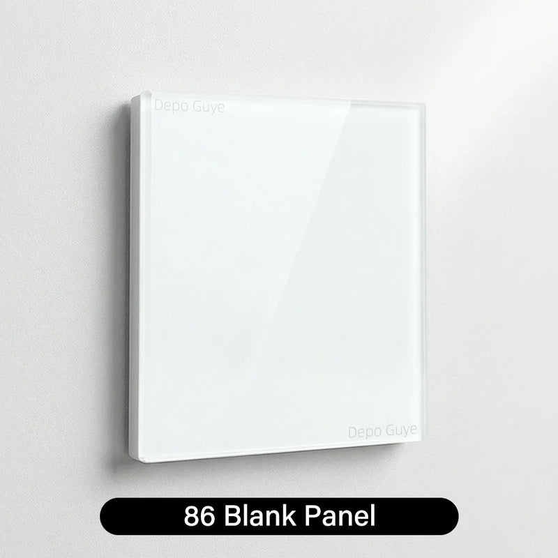 Wall Toggle Light Switch EU FR Standard White Glass Panel European Power Socket With Dual Type-c 20W Fast Charge Port Outlet