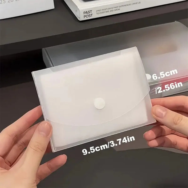 2pcs Flip-Top Lid Frosted Card Holder Box- Suitable for Business Cards,Stickers,Receipts,Minimalist Durable Storage Box.