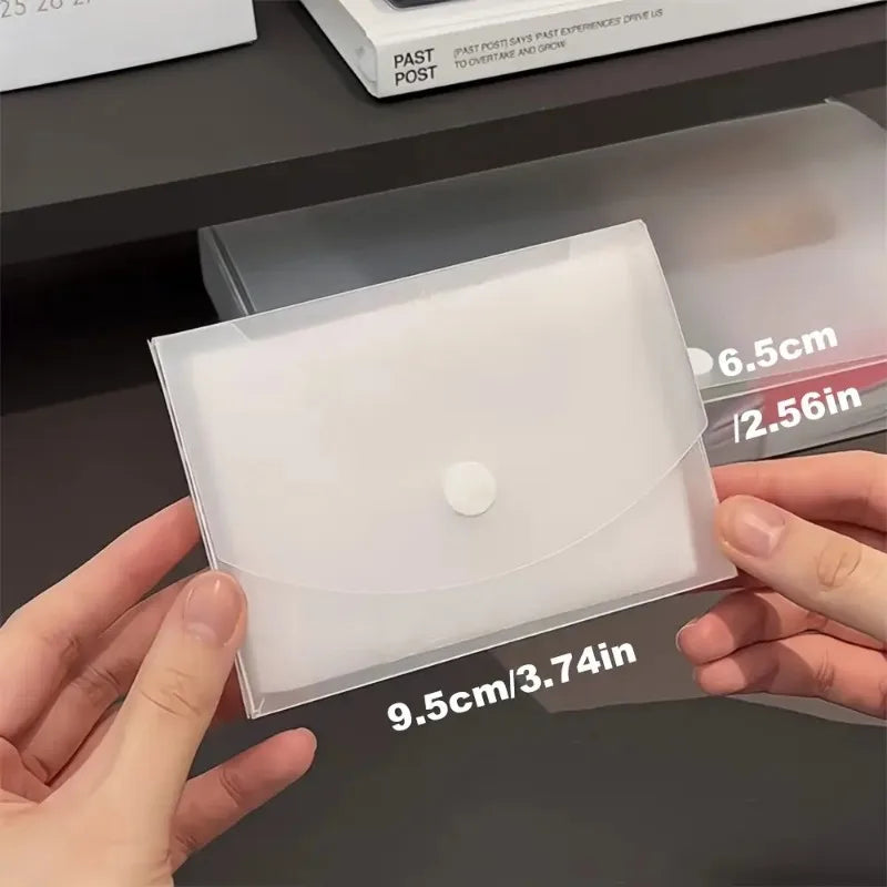 2pcs Flip-Top Lid Frosted Card Holder Box- Suitable for Business Cards,Stickers,Receipts,Minimalist Durable Storage Box.