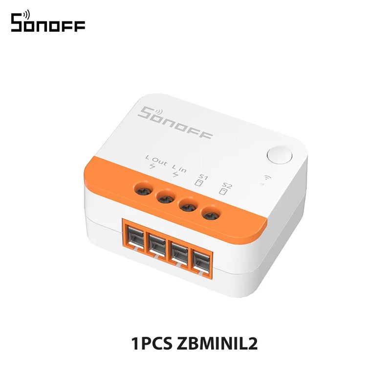 1-10PCS SONOFF ZBMINIL2 Zigbee 3.0 No Neutral Wire Needed Smart Switch Tiny Size Two-Way Control via EWeLink Google Alexa Alice