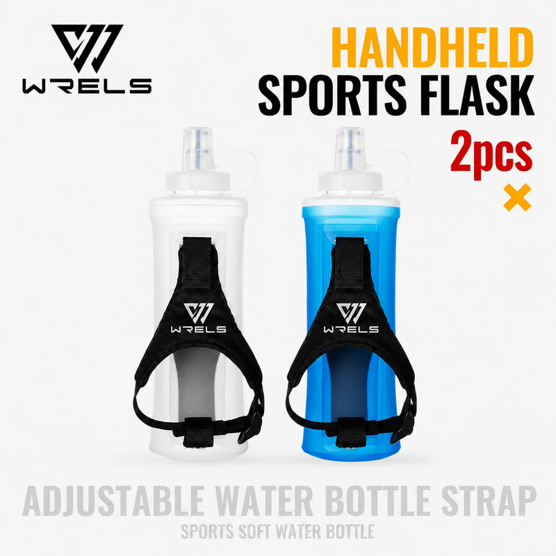 WRELS TPU Soft Water Bottle BPA Free Hydration Flask Running Cycling Hiking Outdoor Squeeze Collapsible Handheld Sports Kettle