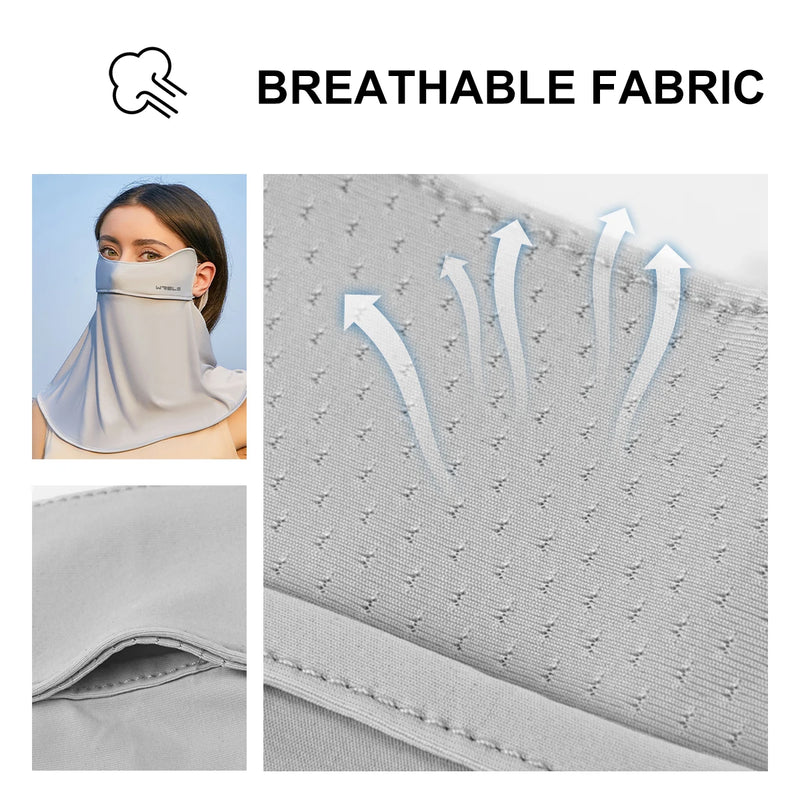 WRELS UV Protection Outdoor Neck Wrap Cover Sports Sunscreen Ice Silk Mask Breathable Face Cover Neck Wrap Cover Cycling Camping