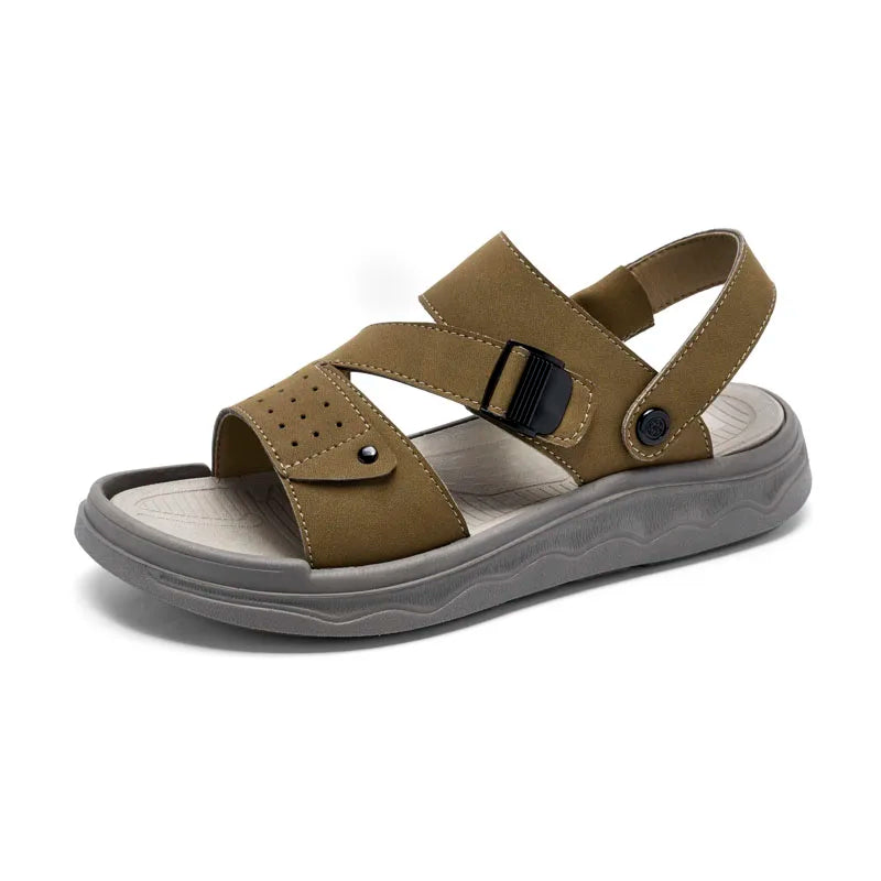 Summer Outdoor Retro Sandals Men Genuine Leather Sandals Beach Sandalias Hombre Verano Sandale Homme