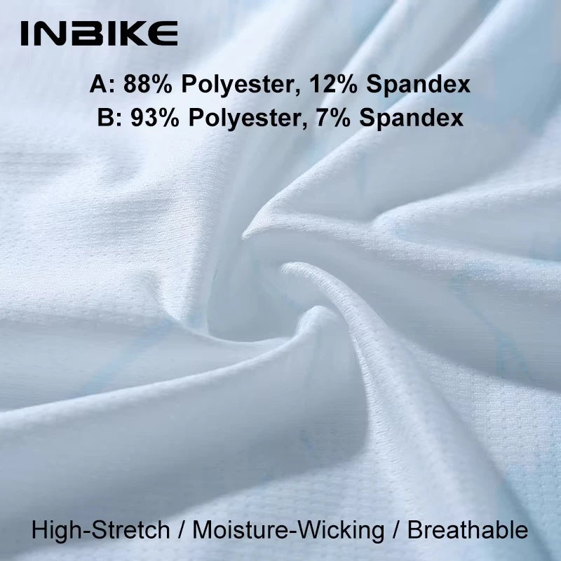 INBIKE Pro Men's Cycling Jersey High Stretch Summer MTB Bicycle Racing Tops for Men Quick-Dry Road Bike Clothing with 3 Pcckets