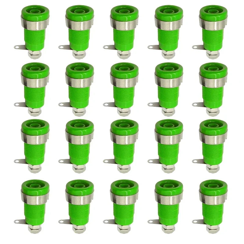 20PCS Insulated Safety 32A 4mm Banana Socket Terminal 5 Colors Female Jack Panel Mount Socket Binding Post Wire Connector