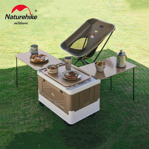 Naturehike Trolley Camping 3 In 1 Garden Cart Outdoor Folding Storage Box Folding Table Large Capacity Folding Beach Cart