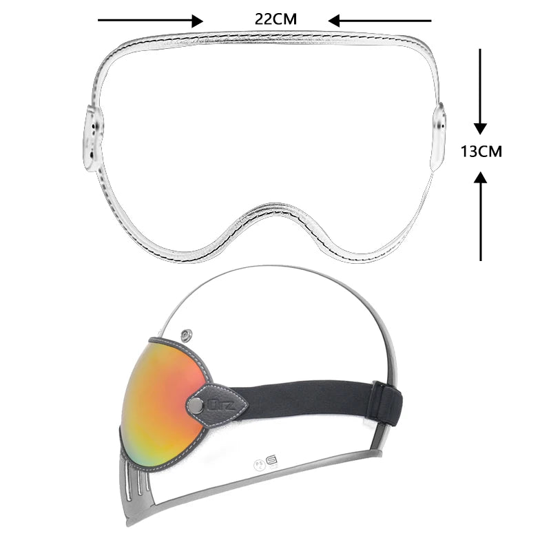 ORZ retro helmet goggles four 3/4 helmet bubble full face all season goggles motorcycle semi covered helmet lens