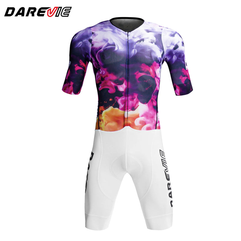 ឈុតជិះកង់ DAREVIE Pro Level Aura Cycling Skinsuit អ៊ីតាលី Elastic Interface® Pad Compression Slim Fit ស្ងួតរហ័ស មានខ្យល់ចេញចូលបានល្អ