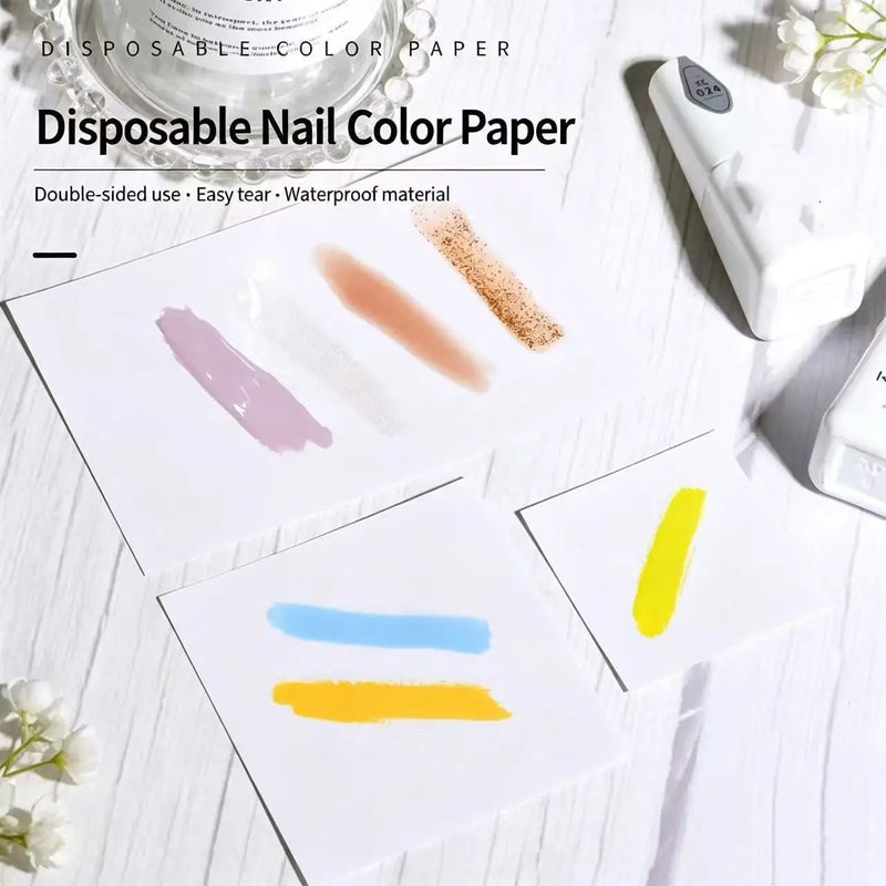 Disposable Nail Art Mixing Paper Pads Double Sided Waterproof Peel Off Nail Gel Polish Color Mixing Palette Book For Manicure Sa