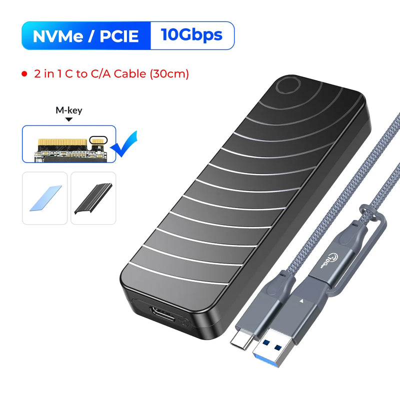 ORICO M2 SSD Case NVMe USB Type C Gen2 10Gbps PCIe SSD Enclosure M.2 NVMe Enclosure M.2 SATA NGFF 6Gbps Solid State Drive Case