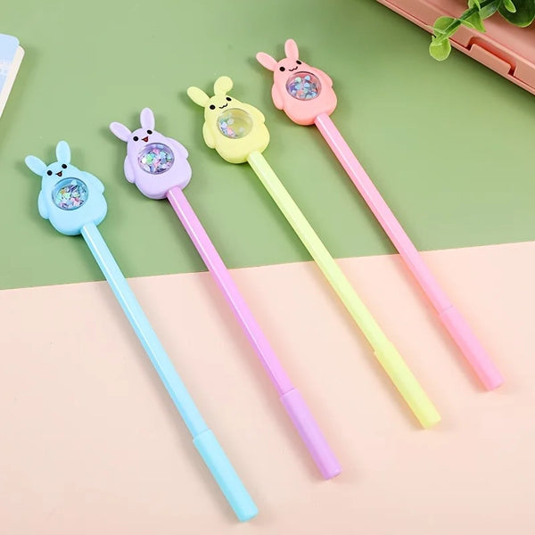 2/4pcs Sparkling Gel Pens - Smooth Black Ink Writing for School & Office Supplies,Festival Supplies.Cute and Creative Design