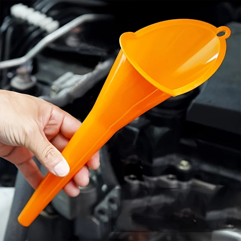 Car Long Handle Funnel Gasoline Fuel Tool Splashproof Plastic Oil Jug Motorcycle Fuel Tool，Long handled splash proof oil funnel