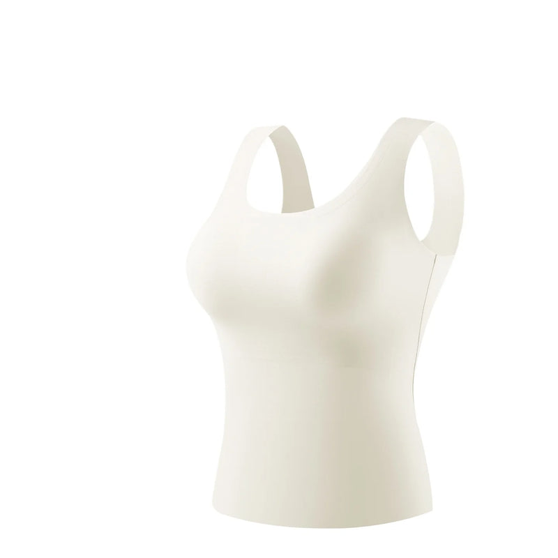 Breast Pad Sling Vest Women's Ice Silk Seamless Bra Integrated Anti-light Large Size Cool Bottoming Shirt One Piece Pajamas Top