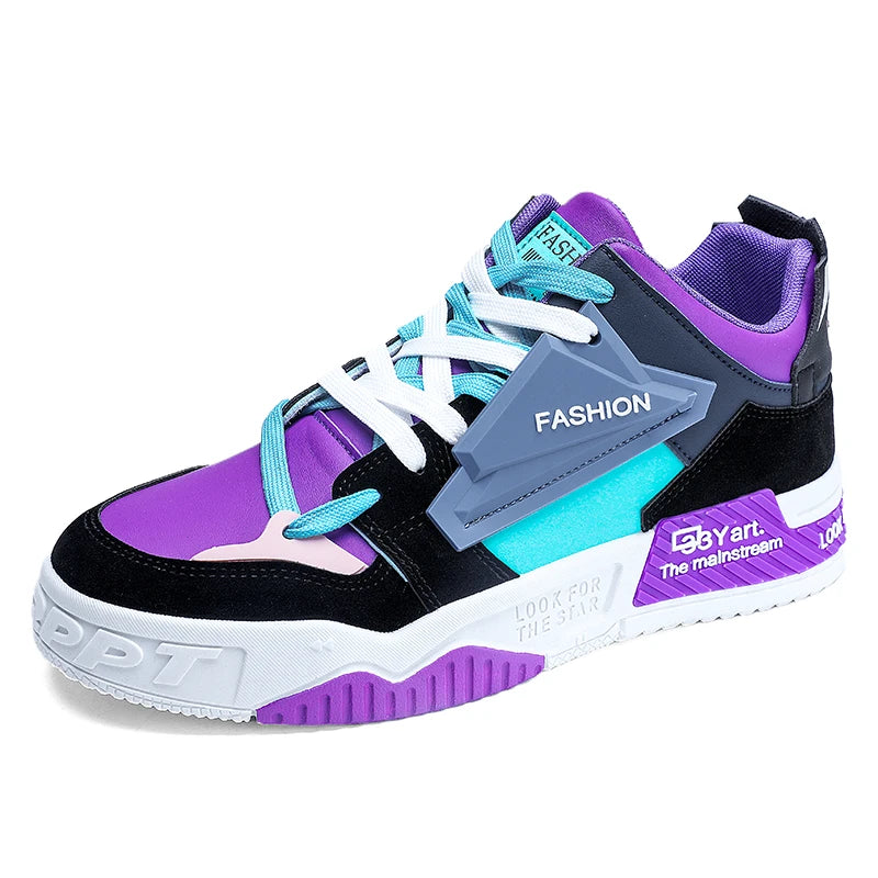 Mens Board Shoes Flat Autumn New High Top Luxury Design Anti Slip Casual Sports Thick Soled Street Lace-up Sneakers for Men