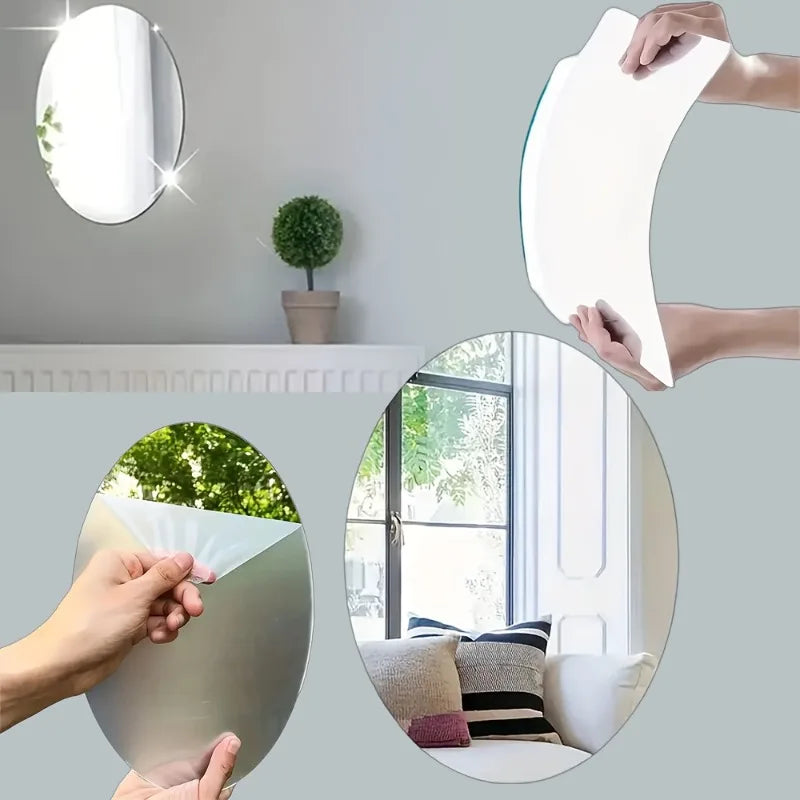 1PC Self-Adhesive Acrylic Bedroom Makeup Mirror Wall,Decoration Soft Mirror Sheet,for Bedroom,Bathroom,Living Room