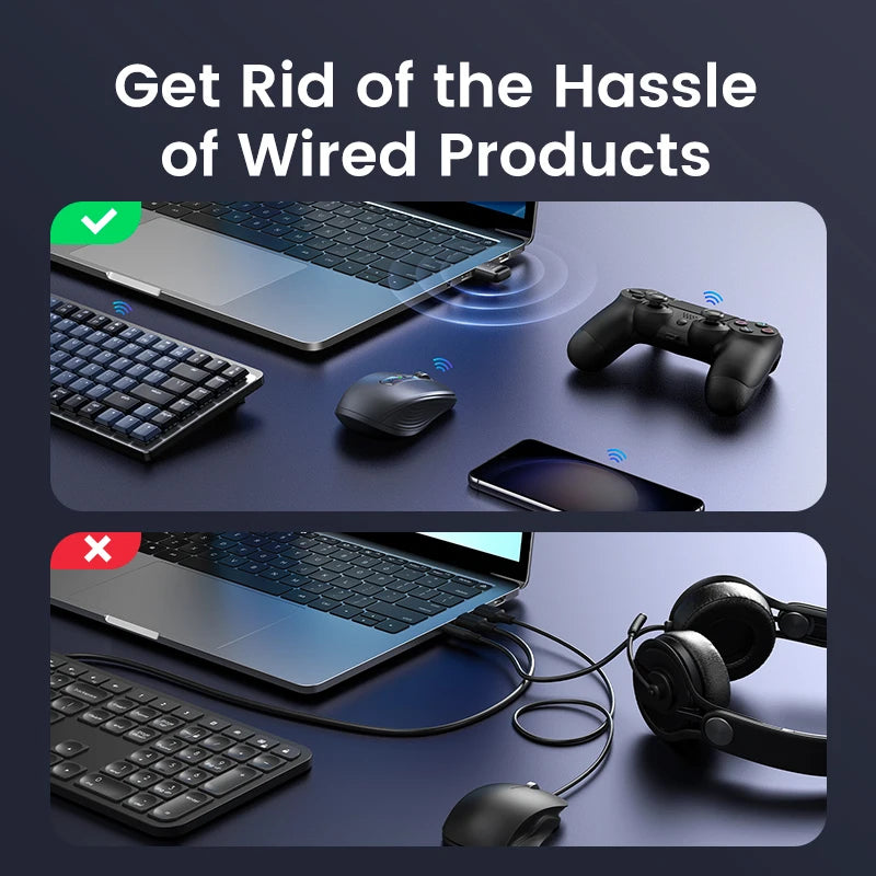 UGREEN USB Bluetooth 6.0 5.4  Dongle Adapter for PC Speaker Wireless Mouse Keyboard Music Audio Receiver Transmitter Bluetooth