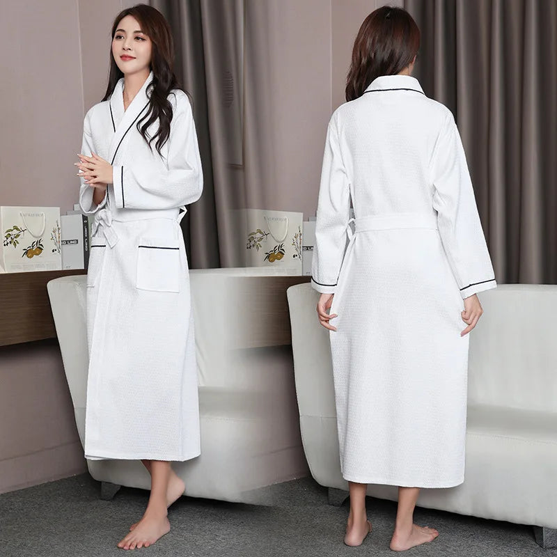អាវងូតទឹក Kimono សម្រាប់នារី ទំហំធំ រលុង រដូវស្លឹកឈើជ្រុះ រដូវរងា អាវងូតទឹកដៃវែង កប្បាស 100% រ៉ូបងូតទឹក អាវគេងសម្រាប់ងូតទឹក ប៉ាហ្សាម