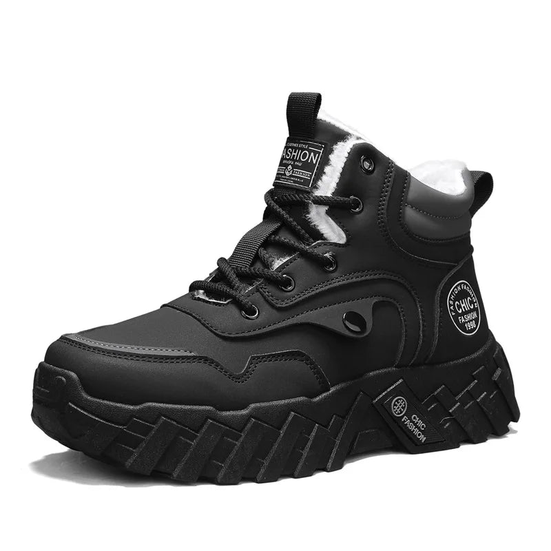 Men's snow boots warm winter plus velvet casual boots high-top soft-sole non-slip cotton boots fashion Joker outdoor work boots