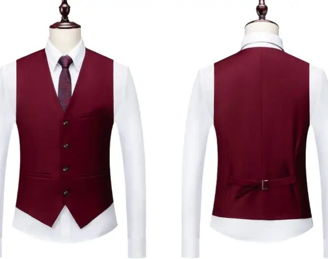 Asian Size Men's Sleeveless Vest, Single-breasted V-neck Vests Jacket, 26 Colors Can Choose From Waistcoat.