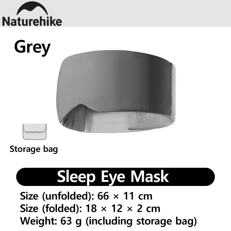 Naturehike 2026 New Light-Blocking Soft Sleep Mask with Adjustable Headband  Silent Camping and Nap Mask