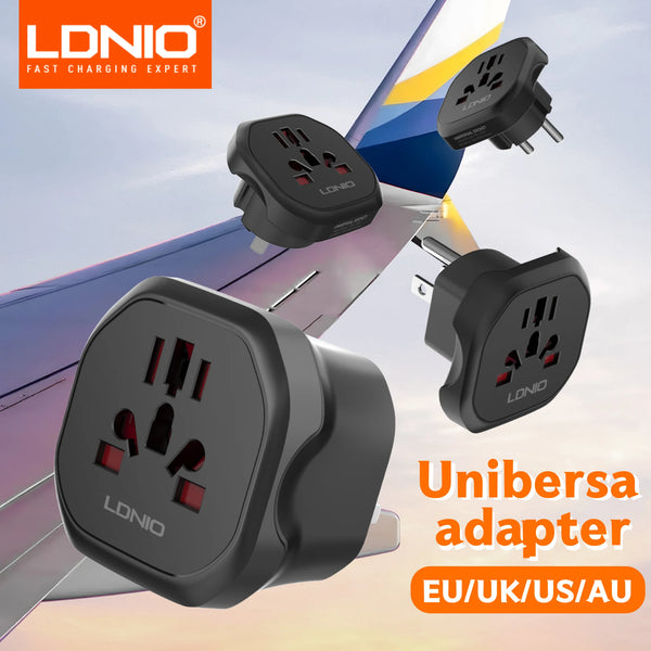 អាដាប់ទ័រសកល LDNIO AU EU UK US បន្ទះថាមពលជញ្ជាំងពហុឌុយ អាដាប់ទ័រធ្វើដំណើរសកល អាដាប់ទ័រធ្វើដំណើរពីររន្ធបន្ថែម Z7