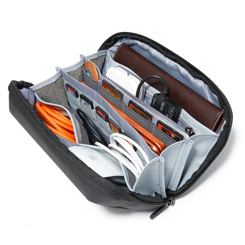 BANGE Portable Digital Pouch Organizer Bag Waterproof Small Electronics Organizer Pouch for Cables, Phone and Switch Game Card