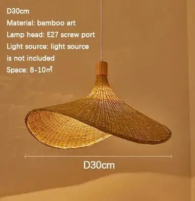 JOYINLED Woven Pendant Light Wicker Shade Handmade Rattan Basket Ceiling Chandelier Farmhouse Rattan Chandelier Living Room