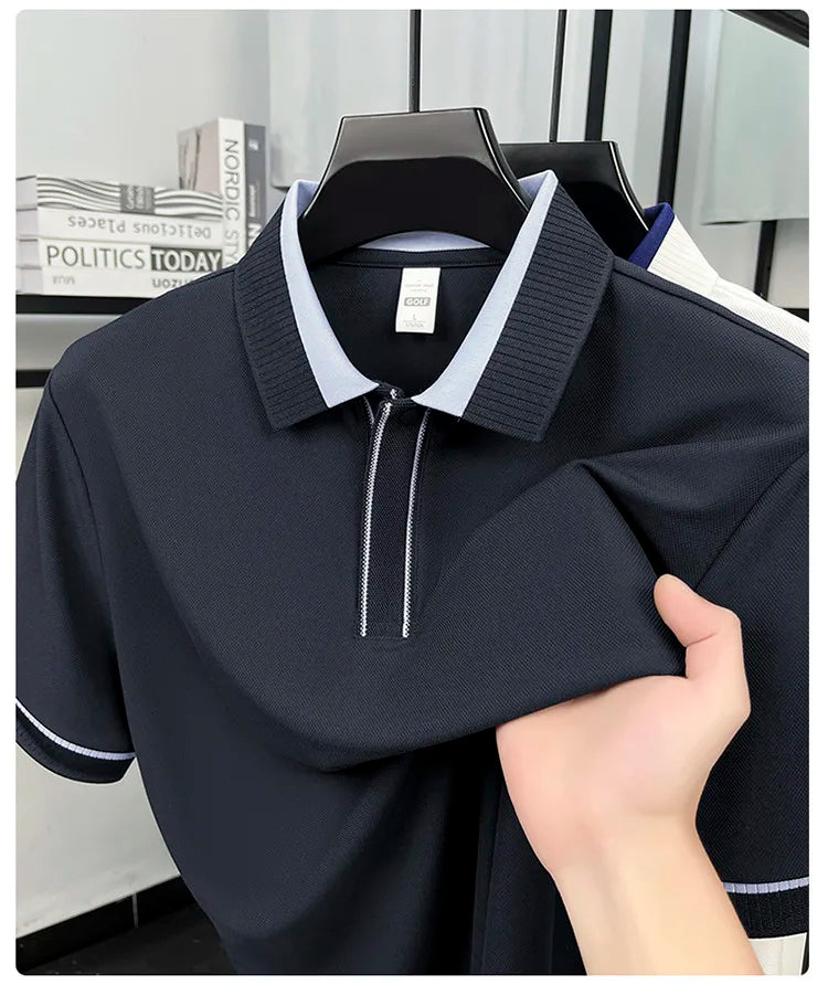 Men's Classic Polo Shirt, 2026 New Summer Collection, Soft Cotton Blend Fabric, Lightweight Comfortable Business Casual Wear