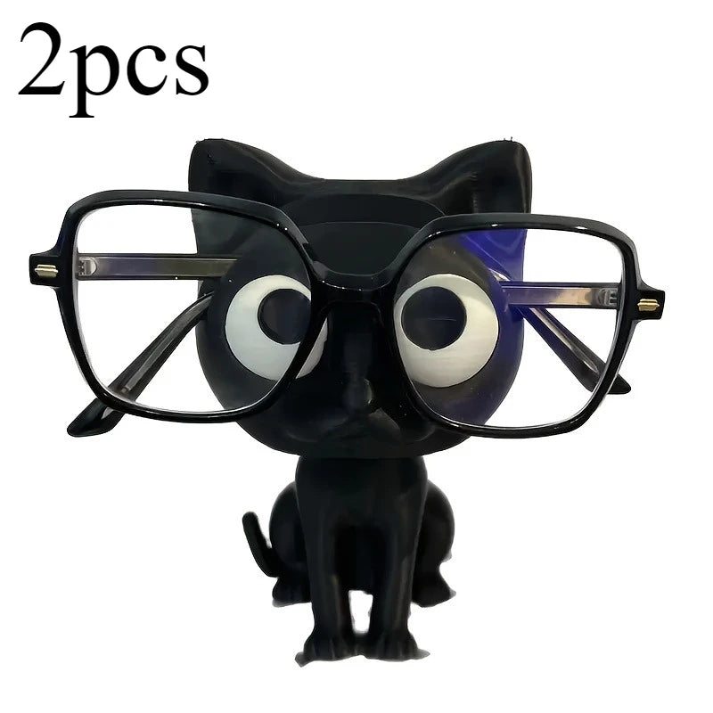 1/2Pcs 3D Printed Cat Glasses Holder -Cute Plastic Desk Organizer with Glasses Stand, Display Ornament & Glasses Storage Rack.