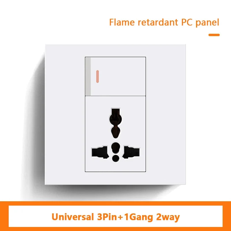 Universal 3-pin Wall Power Socket with Cat6 Network /HDML /USB Type-c/Fiber UK Wall PC Socket Intelligent Electrical Outlet plug