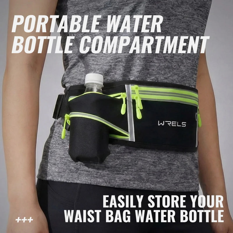WRELS Outdoor Waterproof Invisible Sports Waist bag Belt Fitness Professional Multifunction Slim Running Belt for Hiking Travel