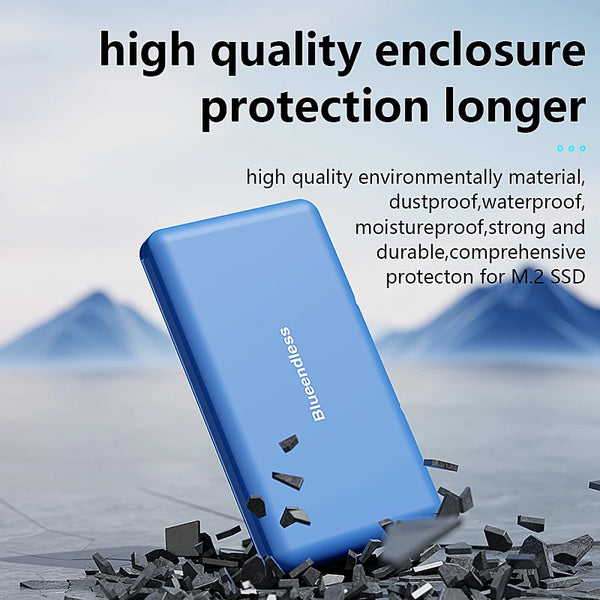 កាបូបការពារ SSD Blueendless SSD ចល័តសម្រាប់ M.2 SATA NVMe PCie Solid Disk កាបូប SSD ការពារទឹកជ្រាប ប្រឆាំងនឹងឋិតិវន្ត