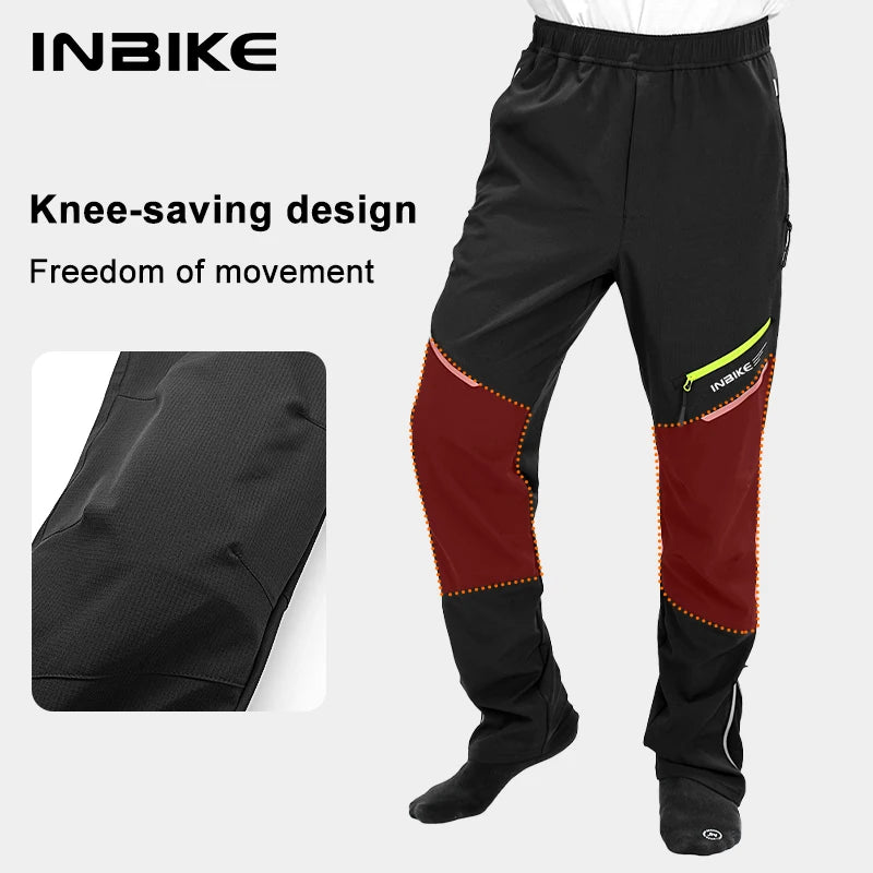 INBIKE Men's Cycling Pants Waterproof Spring MTB Pants Leggings Elasticated Waistband  Bicycle Toursers Cycling Clothes for Men