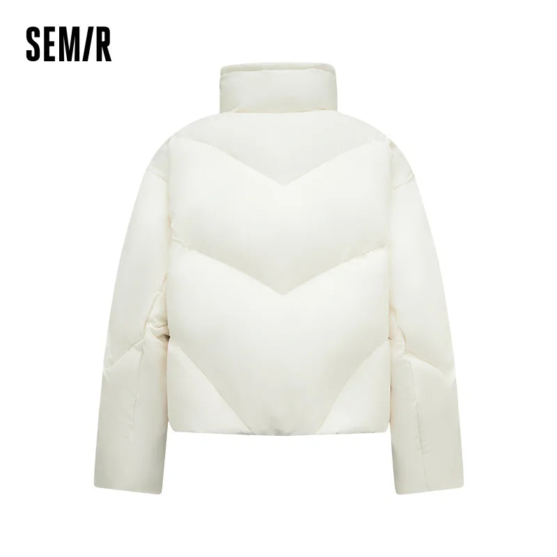 Semir Women Down Jacket 90 Percent Down Fill Stand Collar Oversized Fit Petite Fit 2026 Winter Cold Weather Everyday Style