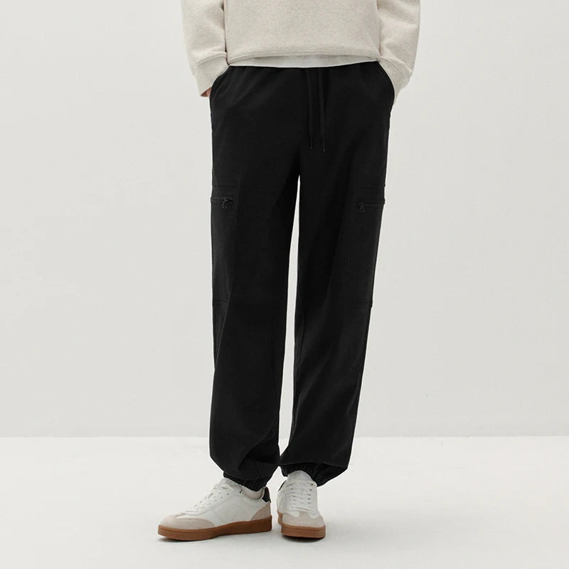 Semir Men Casual Pants Loose Fit Tapered Leg Drawstring Minimal Design Versatile Workwear 2026 New Winter Daily Wear
