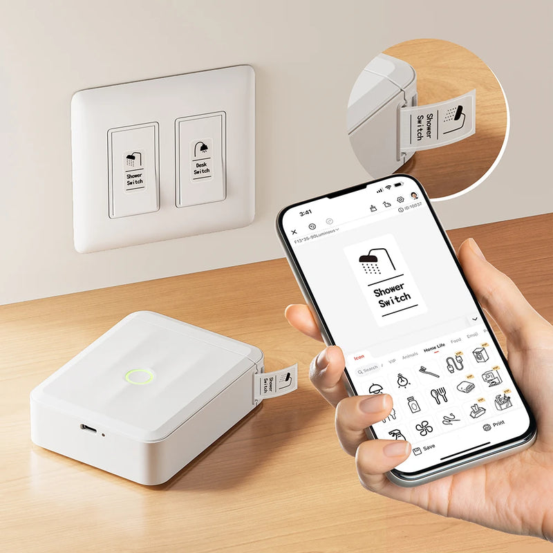 Mini Portable NIIMBOT D110 Switch Label Printer Inkless Thermal Label Self-adhesive Sticker Home Wireless Labeling Machine