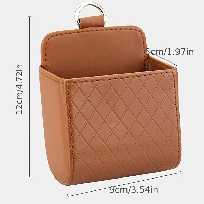 Car Air Vent Mounted Storage Box，Multi-functional storage box | Faux Leather Car Mounted Phone Pouch, Interior Additions