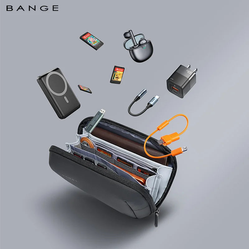 BANGE Large Capacity Travel Electronics Accessories Organizer for iPhone, Cable Storage Portable Power Bank Charger Camera Bag