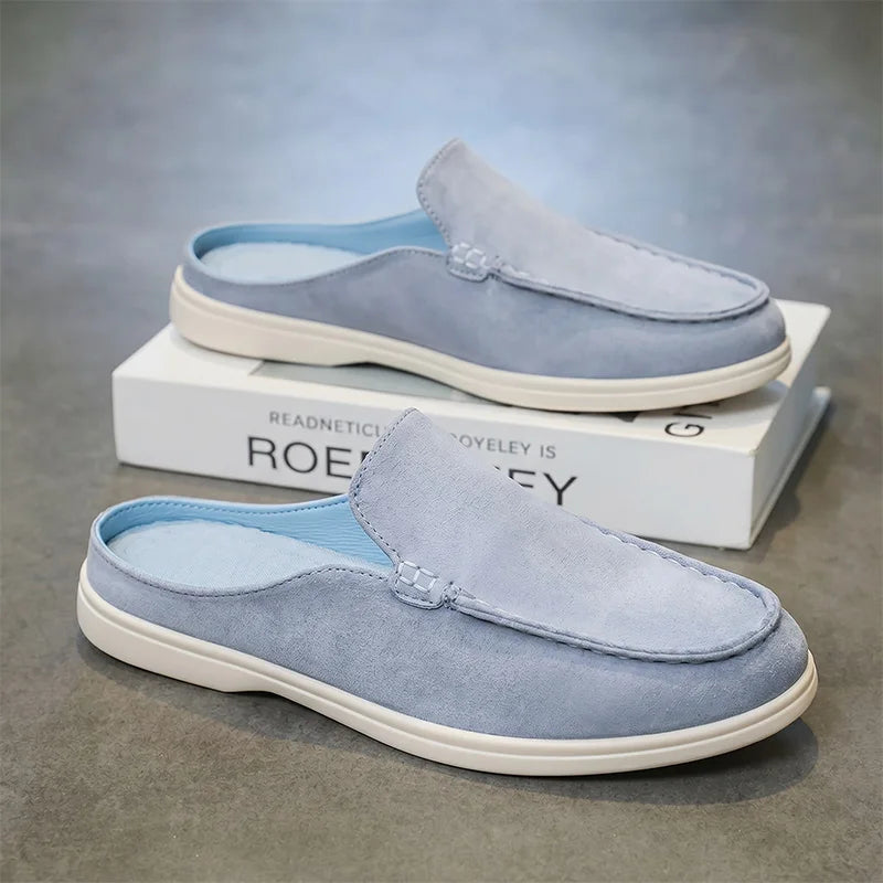Men's Lightweight Casual Shoes Four Seasons Breathable Soft Sole Non Slip Comfort Walking Shoes Fashion Versatile Semi Slippers