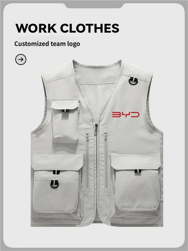 Multi-pocket high-end  Work and leisure vest 12 Fashion colors Summer outdoor fishing lightweight vest  custom logo printed