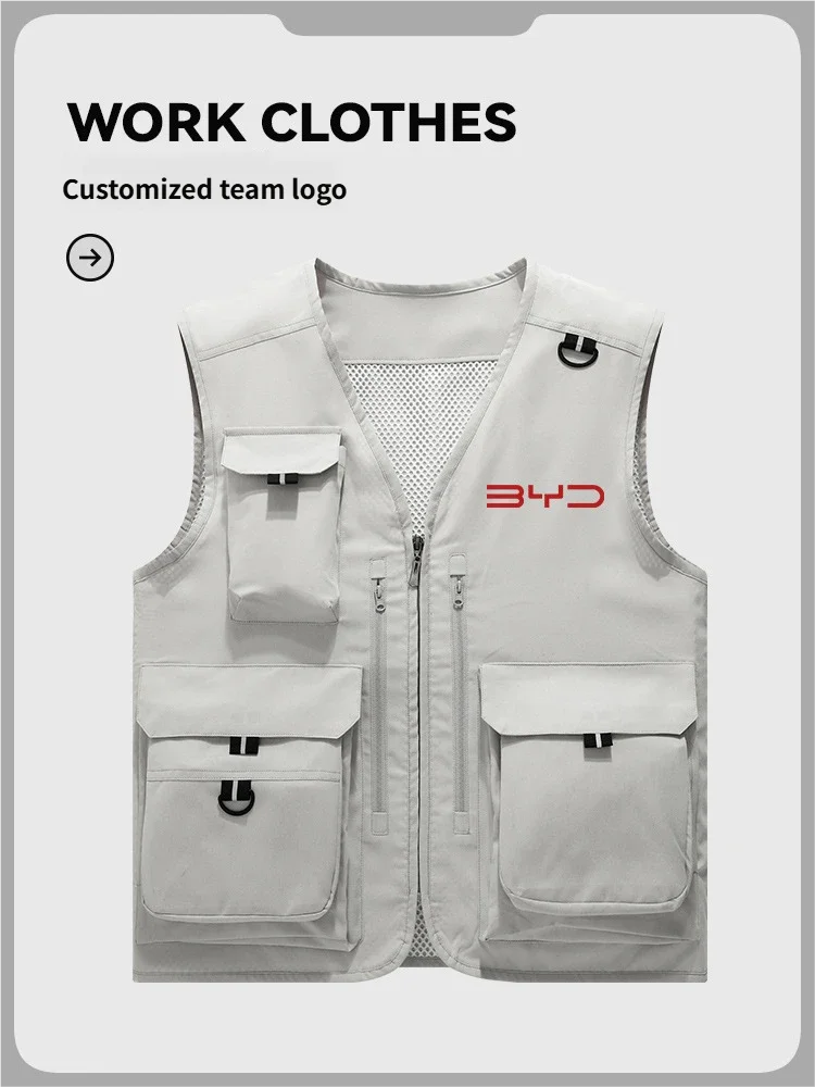 Multi-pocket high-end  Work and leisure vest 12 Fashion colors Summer outdoor fishing lightweight vest  custom logo printed